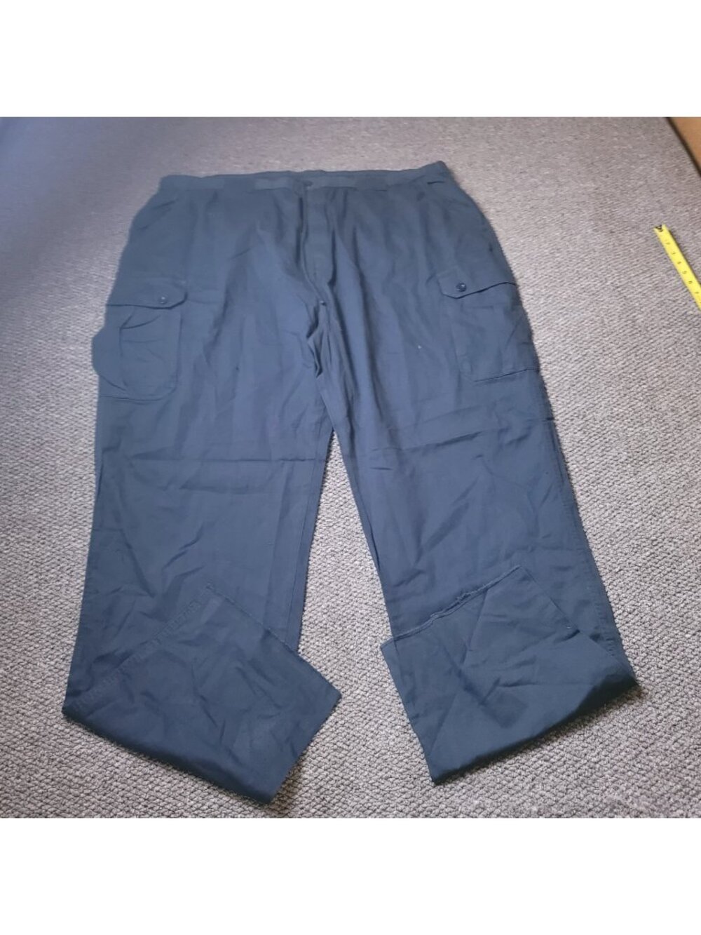 KingSize Cargo Pants Mens 3XL x38L Big Tall Khaki Elastic LL Chino y2K Blue